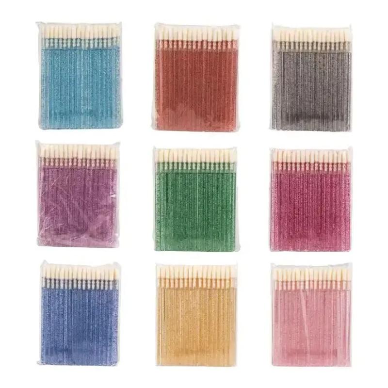 500 st Engångs Rengöringsmakeupverktyg Läppglitter Läppskönhetsborstar Glänsande Skönhetsborstar Kristall Micro Läppglansapplikator