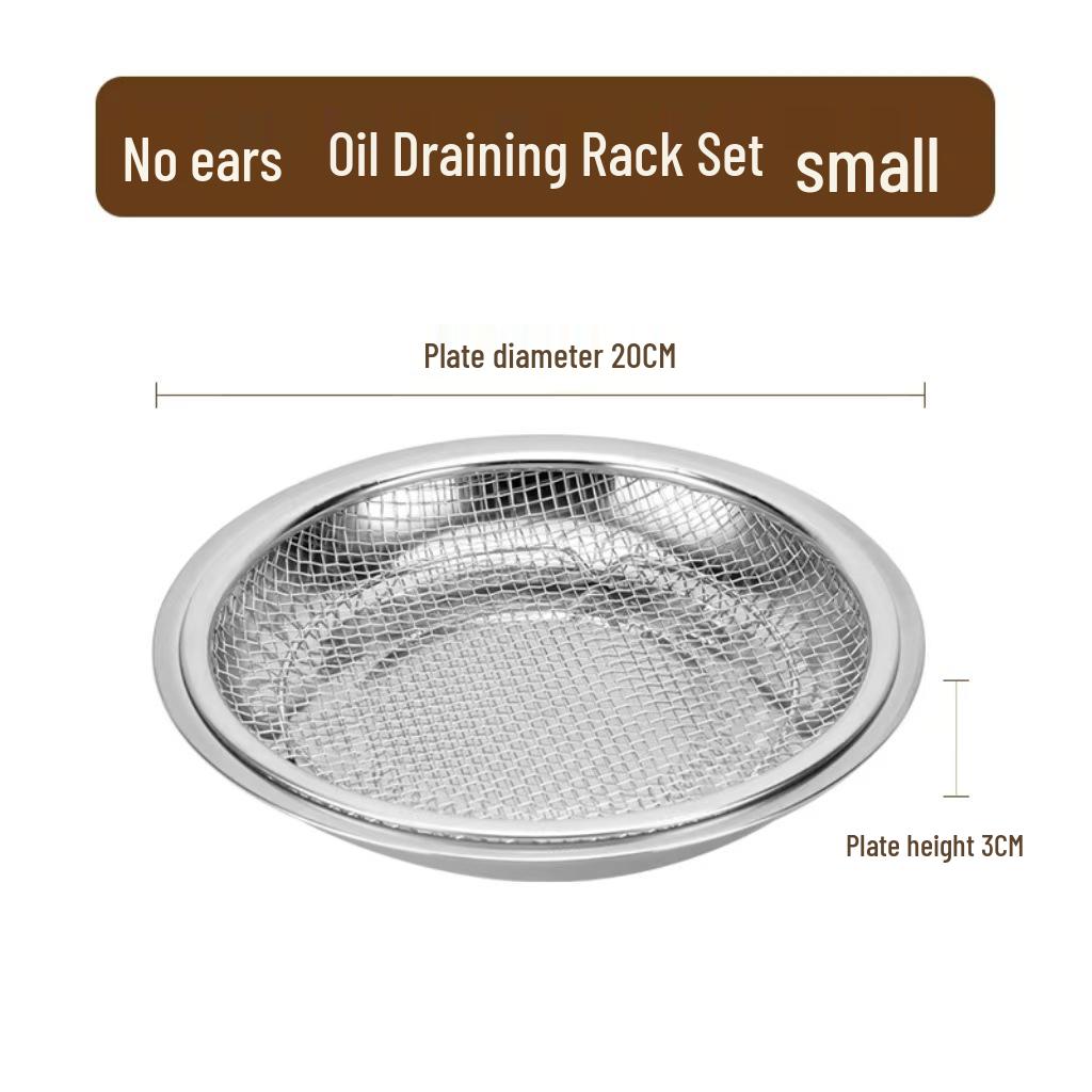 304 Stainless Steel Oil Filter Mesh Frying Basket and Draining Tray