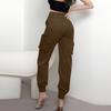 Lässige, einfarbige Cargohose mit mehreren Taschen für Damen