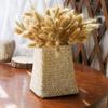 Handmade Wicker Flower Basket Organizer Natural Straw Vintage Rattan Vase Decorative Vases Desk Storage Container Home Decor