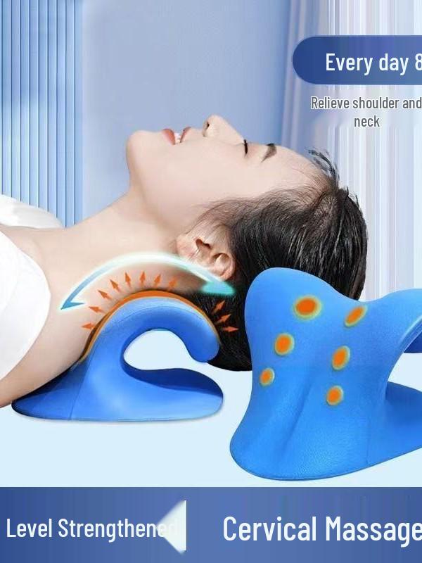 Cervical Spine Pillow with Neck Curvature Corrector & Massager