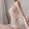 Anime Cosplay Black Pink  Bodysuit Women Babydoll Lingerie Mesh Sheer Lace Teddy Catsuit Backless Bodysuits