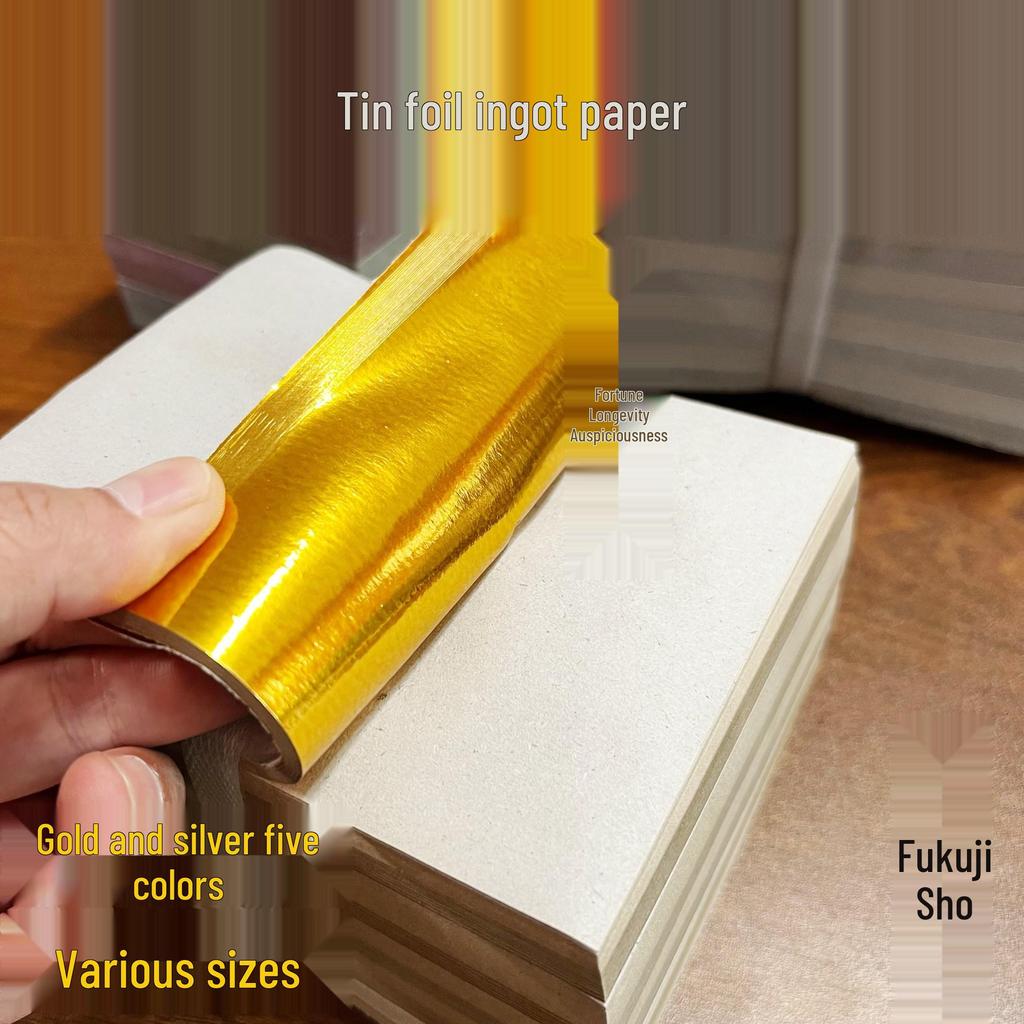 Handmade Colorful Origami Foil Ingot Paper In Gold & Silver, Various Sizes, 1000 Sheets, Non-Semi-Finished