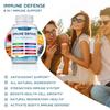 Multivitamin capsules, containing zinc, elderberry, vitamin D3, turmeric, immune support, antioxidant support, suitable for adults.