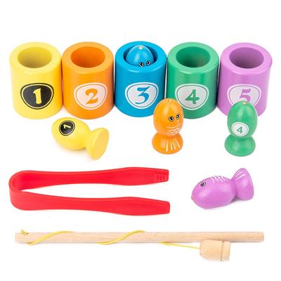 1 Set Baby Number Color Match Toy Magnetic Fishing Clip Insect Game  Wooden Montessori Toys Early Learning Educational Toys Gifts for Kids