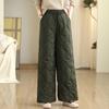 Design Sense Nische Warme Baumwollhosen Damen Herbst und Winter Damenbekleidung Füße Gesteppte Hosen für Oberbekleidung