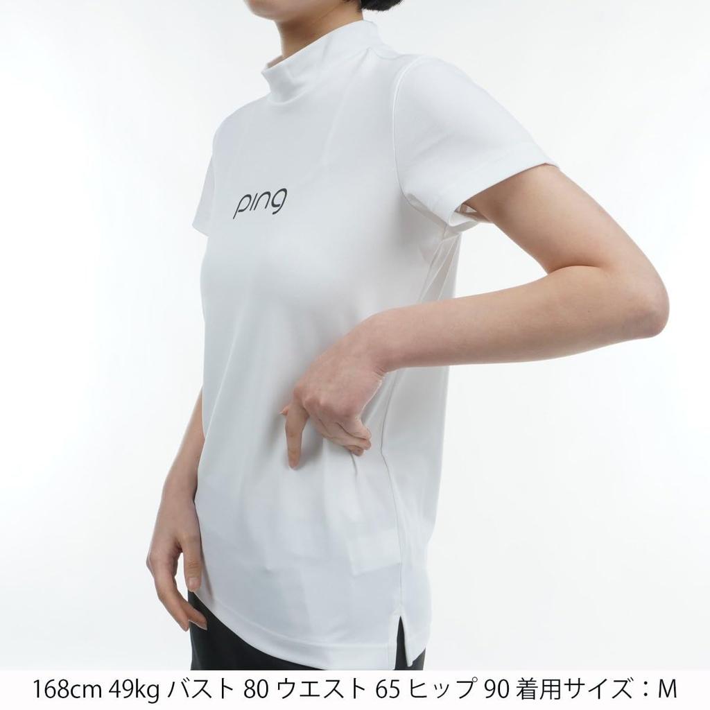 Shirt UV Golf Innerwear M [Pin Apparel] Women's Short-sleeved High-neck (moisture-wicking, Quick-drying, Protection) / / 622-4167204 030_White
