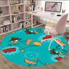1pc Phineas and Ferb1 Carpet, Round Rug, Comfortable, Suitable for Entryways, Living Rooms, Office, And Bedrooms, Christmas Decoration
