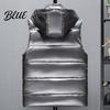 Breathable Vest Coat Comfortable Down Sleeveless Zipper Collar Hooded Men Stand Closure Winter Outwear