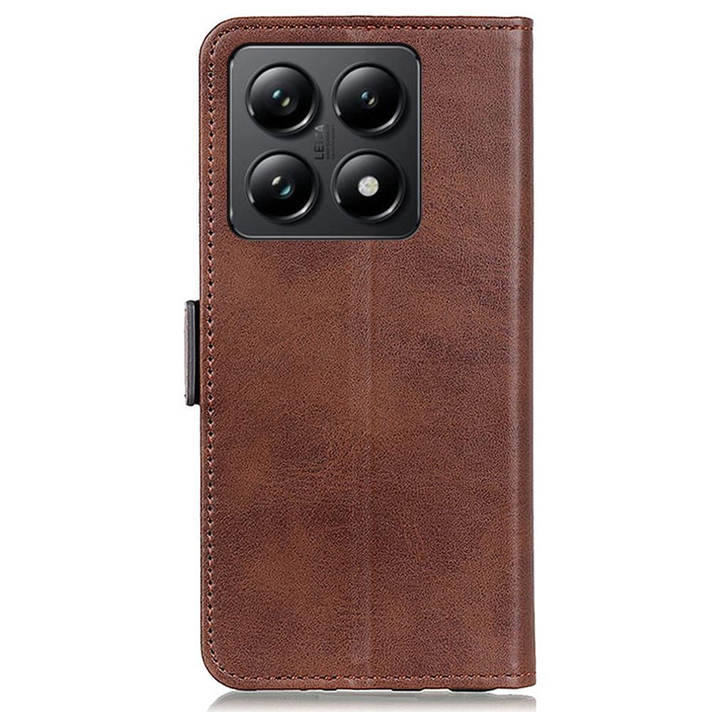 For Xiaomi 14T Pro Case Stand Cowhide Texture PU Leather Phone Cover