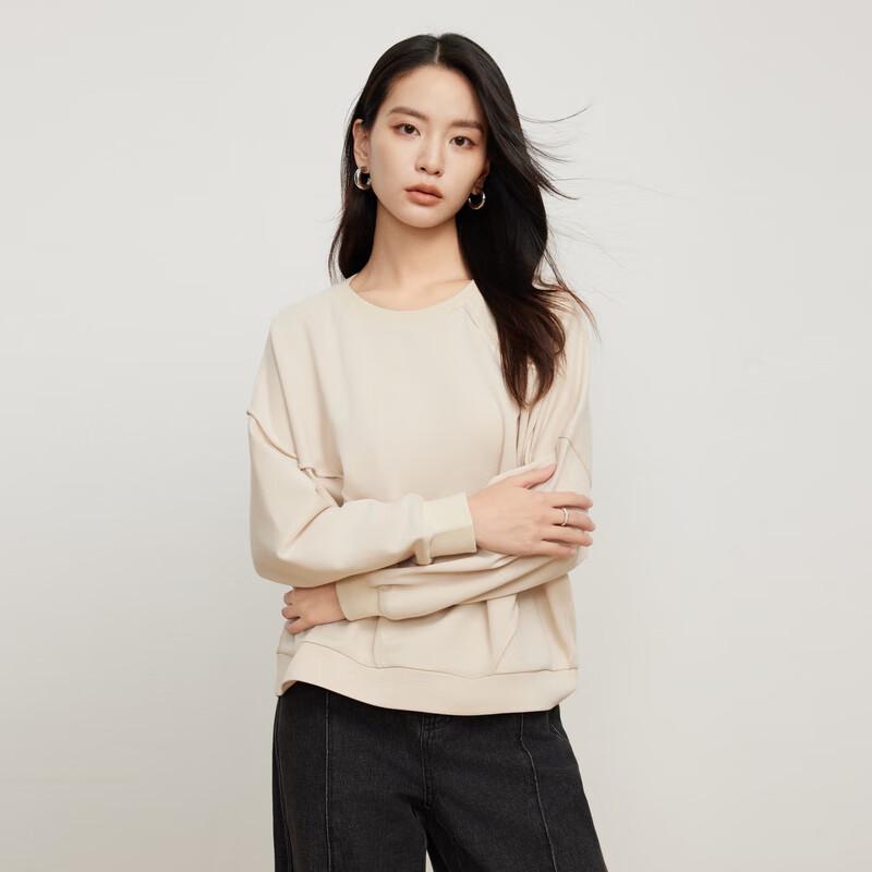 Elva' Island Women's Solid Round Neck Pullover Sweatshirt