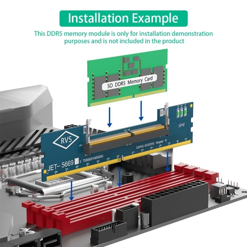 Notebook SO DDR5 zu DDR5 Leiterplatte gemäß Industriestandard JEDEC MO 337A DDR5 Adapterkarte