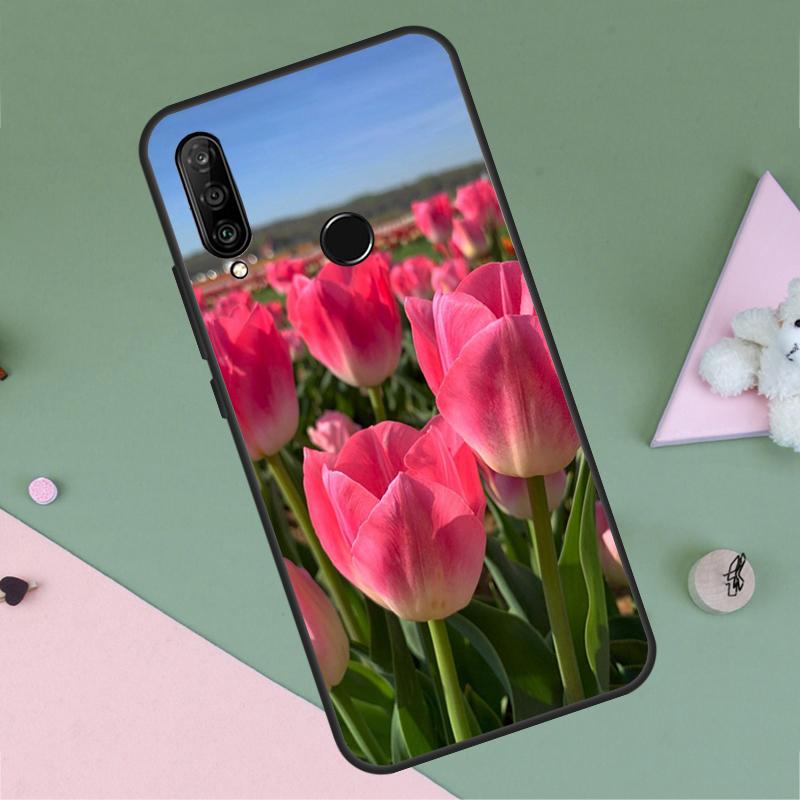 Tulip Flower For Huawei P30 P40 Lite P60 Pro Nova 7i 8i 11i 12i 12s 10 9 SE Y90 Y60 Y70 Y72 Y61 Y91 Case