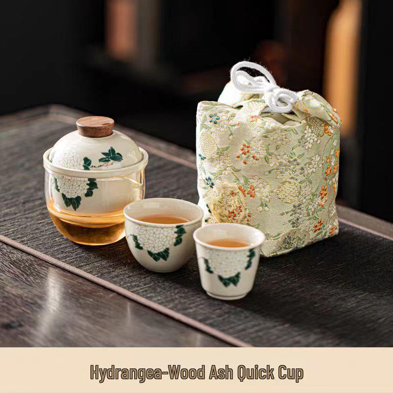 Portable Chinese Style Tea Set: Outdoor Camping & Travel Brewing with Gift Logo Customization