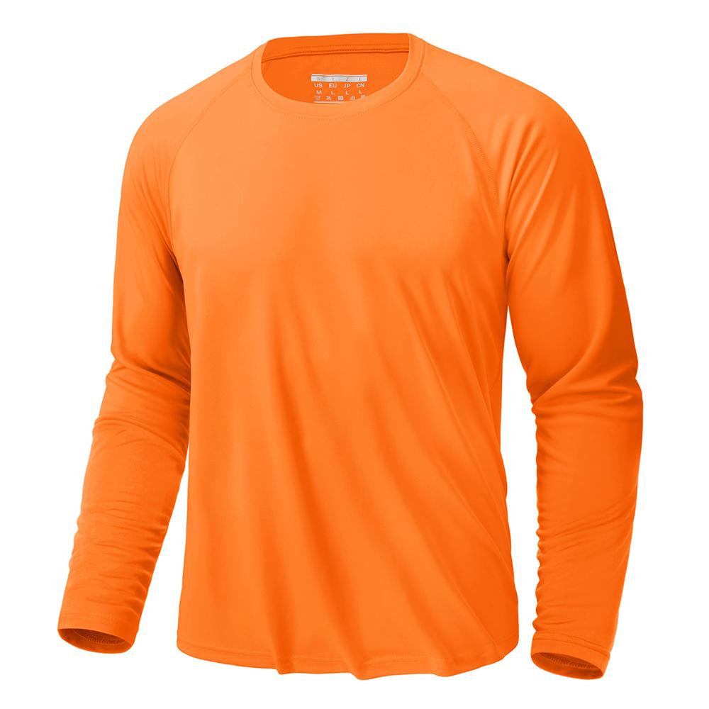 Hengyuan33 TACVASEN UPF 50+ Zonbescherming T-shirts Heren Sneldrogend Lange Mouwen Atletische T-shirts Performance Sport T-shirts Tee Tops 4XL