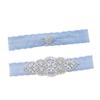 2Pcs Lace Leg Garter Bride Garter Floral Decorative Rhinestone Garter Wedding Bridal Garters for Girls Women Stage Dance Cosplay
