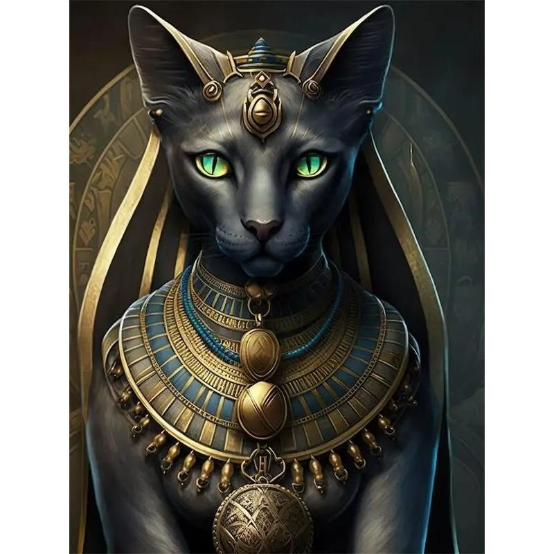 Stampe Poster Antiche Egizie di Bastet per Soggiorno Decorazioni per la Casa Mitologia Egizia Bastet Dea Gatto Pittura su Tela Arte da Parete