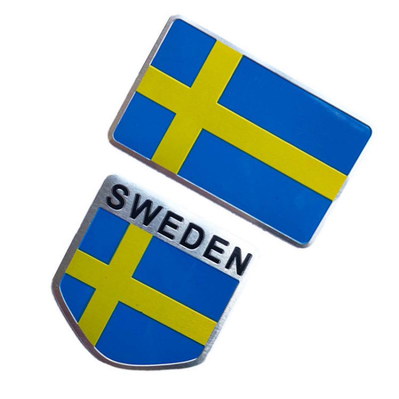 Swedish National Flag Metal Car Decal and Emblem