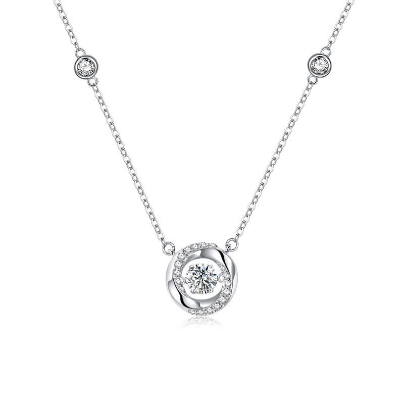 Womens Mobius Necklace Zircon Clavicle Chain Light Luxury Small Party