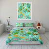 3Pcs Cute Cat Bedding Set, Colorful Cartoon Cats And Flowers Print Duvet Cover + 2 Pillowcases, Kids Nursery Decor