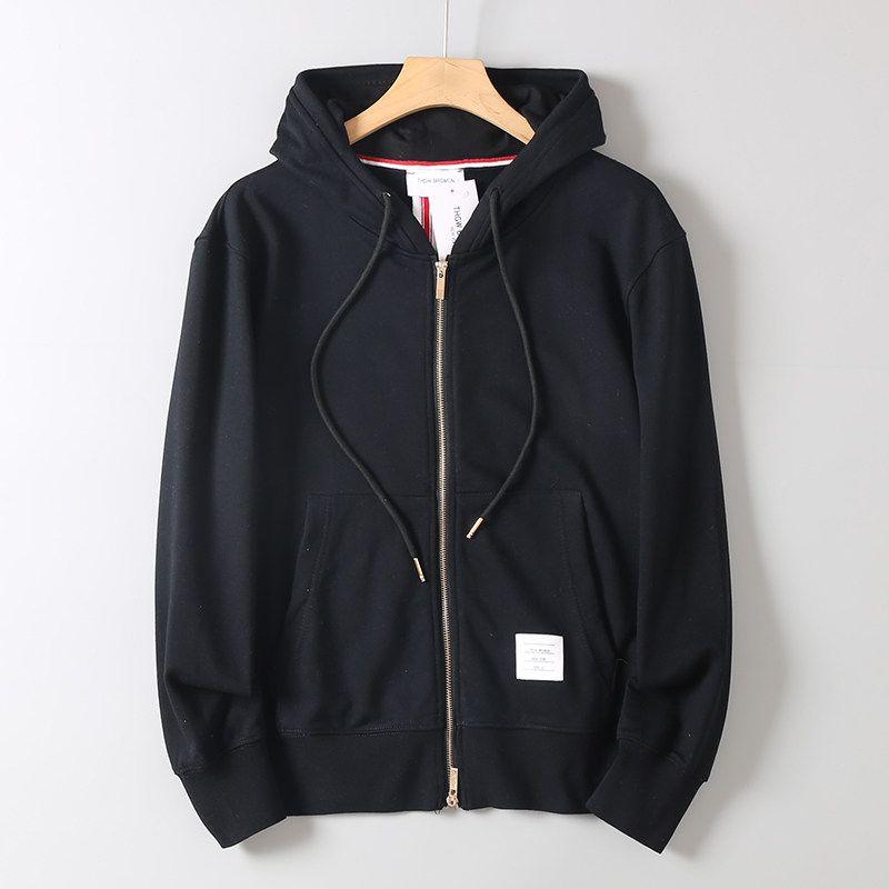 Spring and Autumn New Trendy Men's and Women's Long-Sleeve Sweatshirt with Back Tapestry, Loose Casual Hooded Zip-Up Jacket
