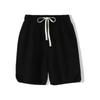 Men's Black Casual Shorts Soft Fabric Elastic Waist with Drawstring