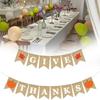 Letter Give Thanks Banner Burlap Flag Banners Thanksgiving Party Decorations