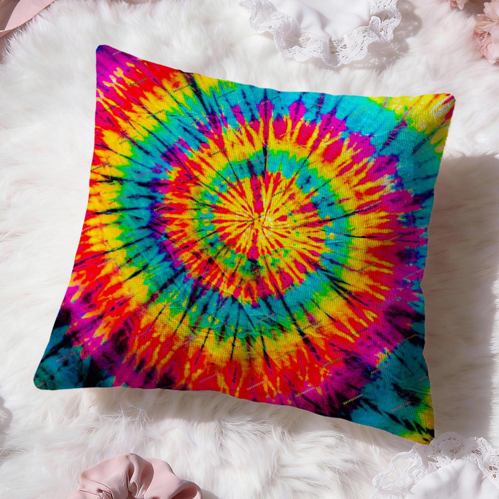 Tiedye Cushion Cover Premium Comfort Reversible Pillow Cove Two In One Design for Any Room  Car Interior