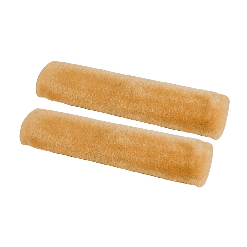 2Pack Soft Faux Sheepskin Car Seat Belt Pads Cover Seat Belt Shoulder Strap Covers Shoulder Pad For Car & Bag