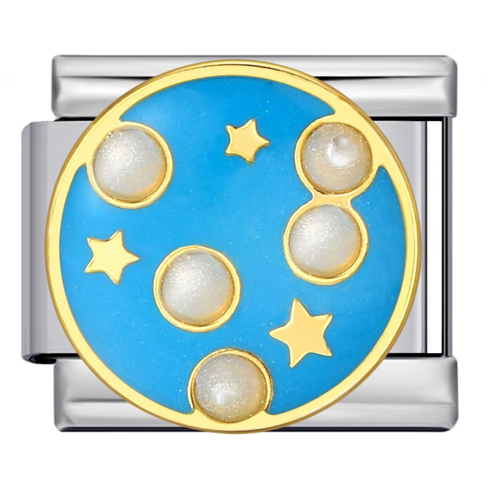 Colorful Glaze Blue Sky Piano Flower Shoes Owl Italian Charms Links Fit 9mm Stainless Steel DIY Bracelet Making Jewelry Gifts