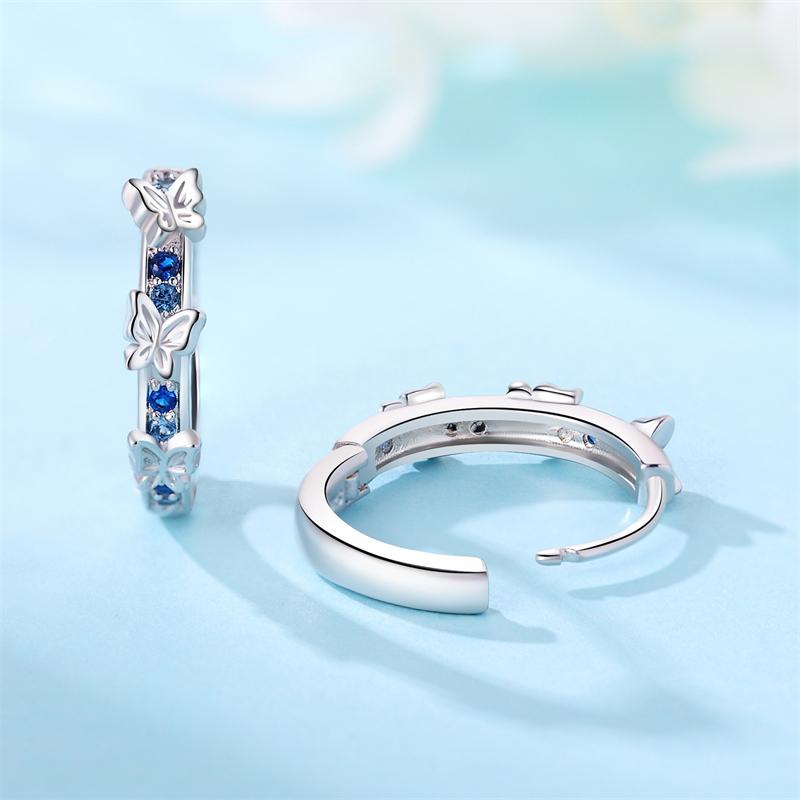 Dragonfly Butterfly Hoop Earrings For Women 925 Silver Earrings Silver Fashion Jewelry For Party Wedding Engagemen Gift