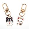 Metall Emaille Hund Tier Schlüsselanhänger Cartoon Kawaii Französische Bulldogge Golden Retriever Haustier Anhänger Tasche Airpods Box Autoschlüsselanhänger Schmuck