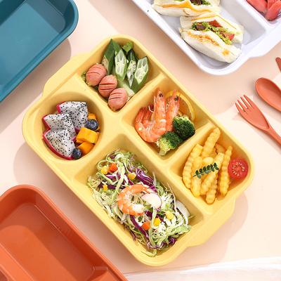 1/4 stücke Lebensmittel Gericht Quadratische Home Küche Wiederverwendbare Abendessen Platte Für Erwachsene Portion Kontrolle Diät 3 Fächer Mikrowelle Sicher