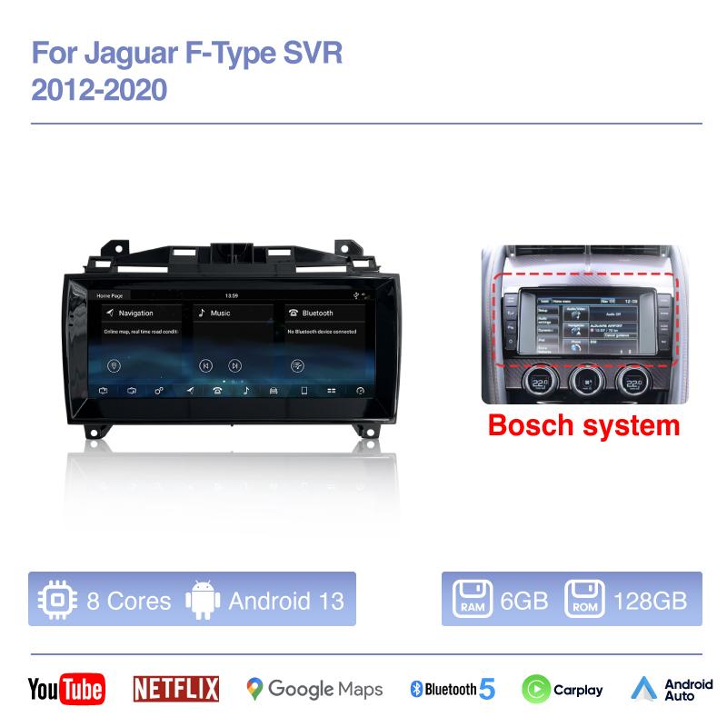10.25 "Car Multimedia Video Player For Jaguar F-Type SVR 2012-2020 GPS Navigation Android13 Radio stereo Carplay 4G 360Camera
