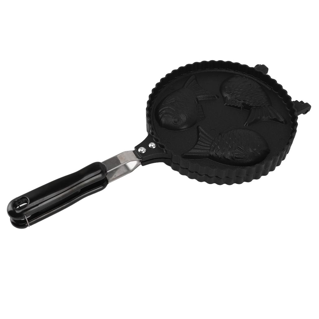 Fish Waffle Maker Pan 3 Fish Cute Aluminum Uniform Heating Double Sided Taiyaki Pan for Home Snack