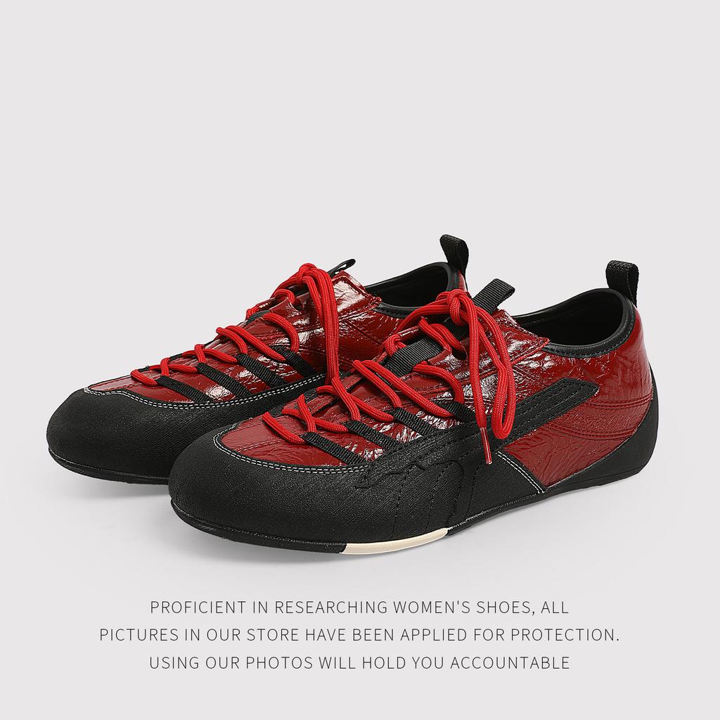 European And American Women'S Cloth Surface Breathable German Training Shoes Color Matching LaceUp Flat Bottom Comfortable Sports And Leisure