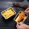 304 Stainless Steel Korean Style Square Snack Plate with Handles - Golden Fried Chicken, French Fries, Cold Dishes, or Desserts