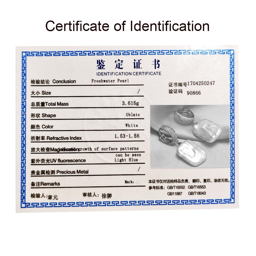 SENIKO Natural Freshwater Big Baroque Pearl Earrings Fashion Cubic Zirconia Pearl Drop Earrings For Women Party Jewelry