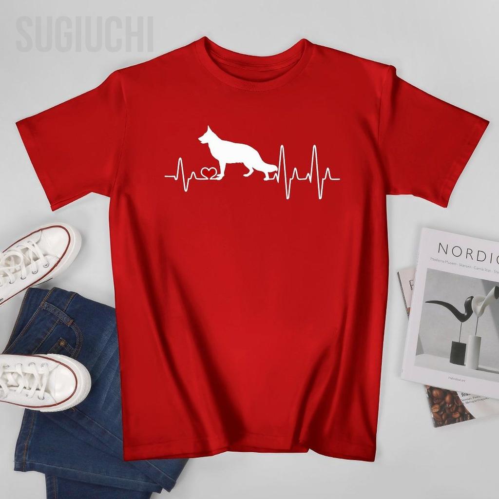 Unisex GerUnisex Shepherd Dog Heartbeat Pulse Tshirt Tees Oneck T Shirts WoUnisex Boys 100 Cotton Short TShirt Unisex All Seasons