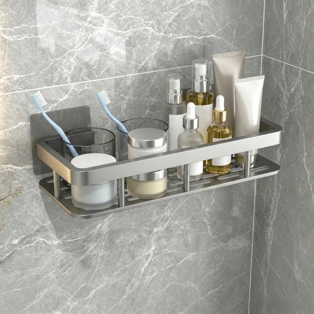 No Drill Storage Shelf Heavy Duty Corner Organizer Storage Accessories Wall Mounted Shelf Toilet