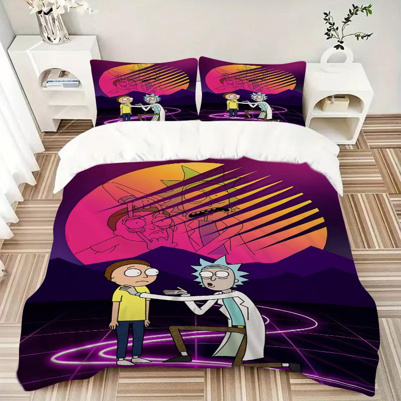 Space Adventure Friends Print 3Pcs Bedding Setduvet Cover With 2 Bedropillowcase Home Birthday Gift