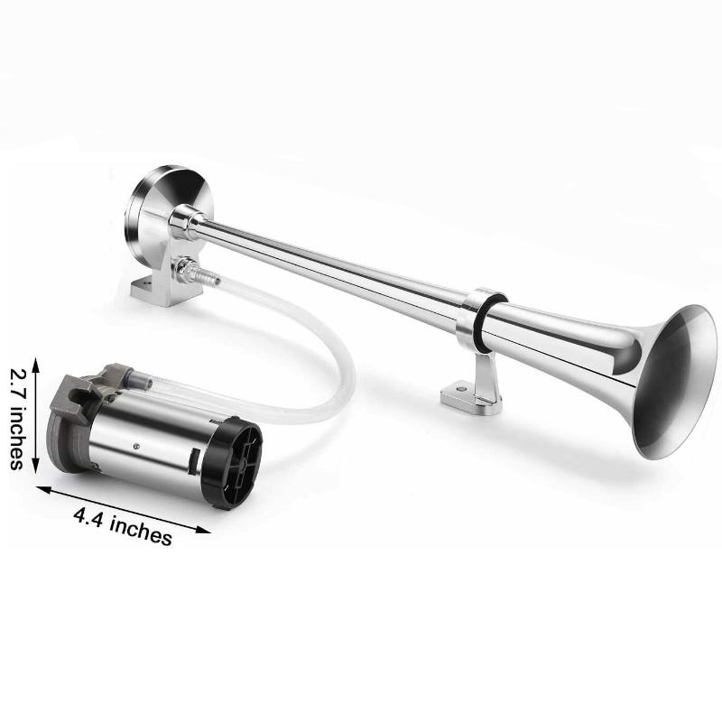 12V 150DB Automotive Electrical Horn Air Pump Horn Air Compressor Horn Red Silver Motor Loud Compressor For Truck Van Lorry Boat