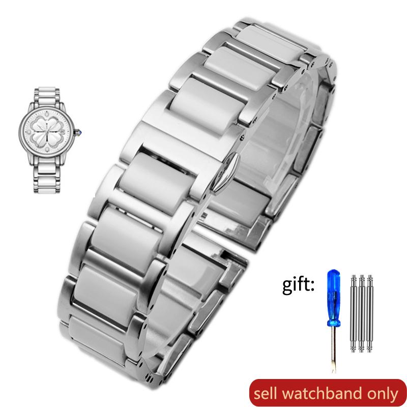 רצועת שעון קרמית איכותית עבור Rossini Guess Ebo Watch King רצועת שעון פלדה צמיד 16 18 מ"מ