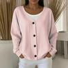 Women's Fashion Striped V Neck Long Sleeve Button Front Cardigan Casual Outerwear Lightweight Layered Top for Everyday Wear
