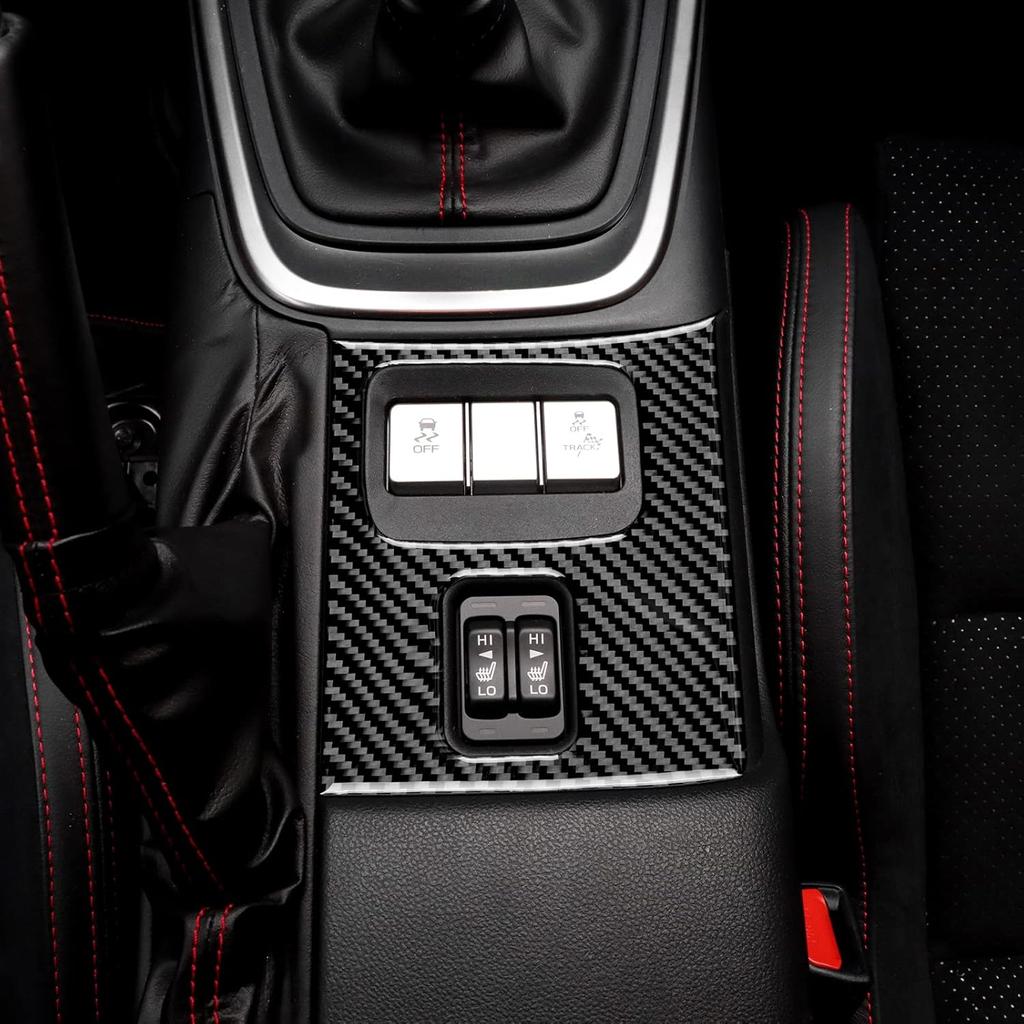 AIRSPEED for Subaru BRZ Toyota GR86 2021 2022 Seat Heating Control Button Cover Center Console Panel Carbon Fiber Sticker Interior Accessories,