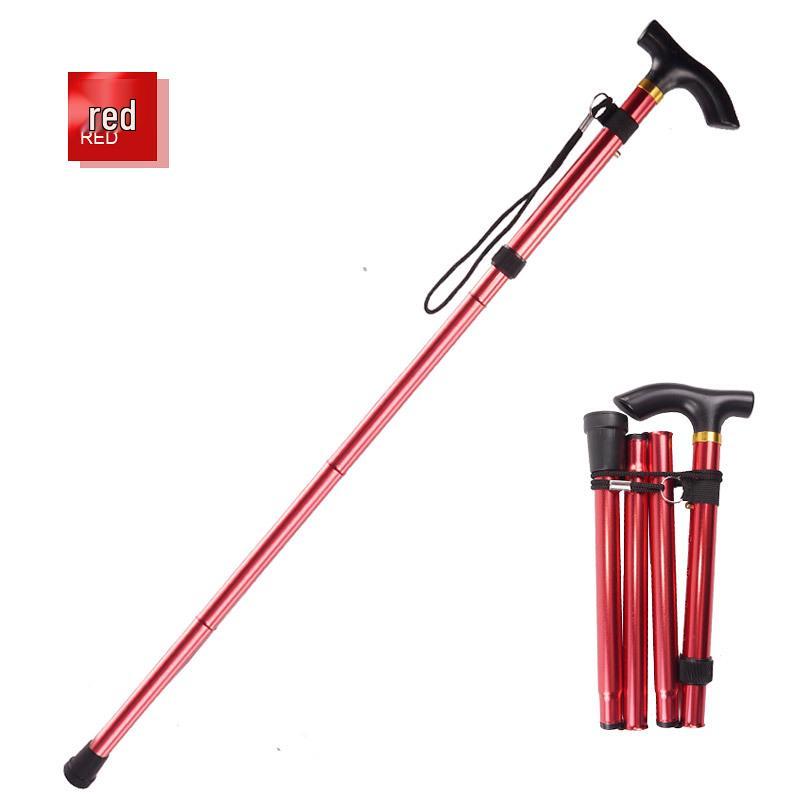 Outdoor Folding Telescopic Trekking Pole - Five-Section Walking Stick for Elderly