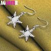 925 Sterling sølv Snowflake Drop øredobber smykker