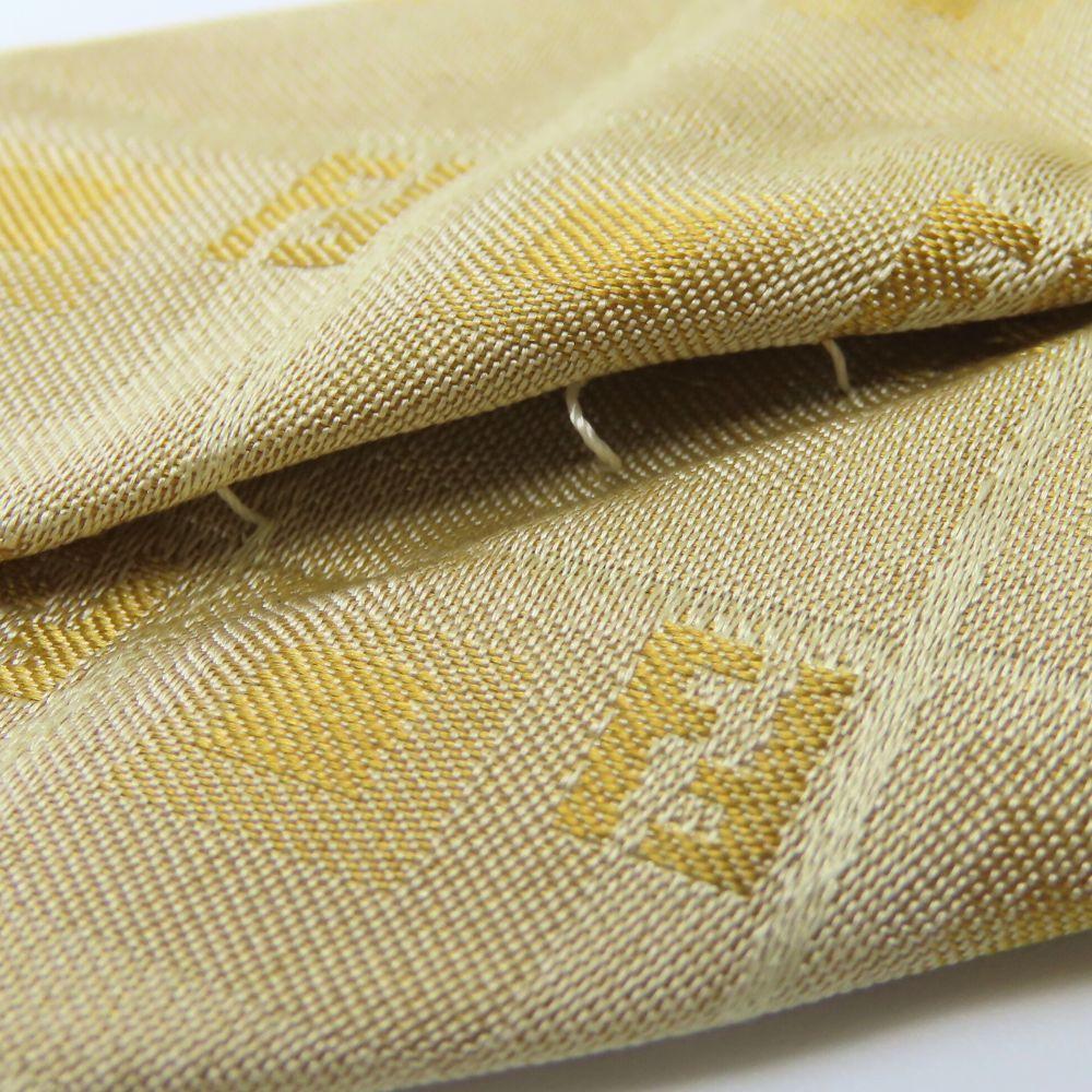 Used FENDI Tie Gloss Silk Gold Series Zucca Pattern