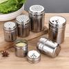 Stainless Steel Seasoning Jar Salt Sugar Shaker with Rotating Cover Condiment Spice Pepper Powder Bottle Container Kitchen Tool