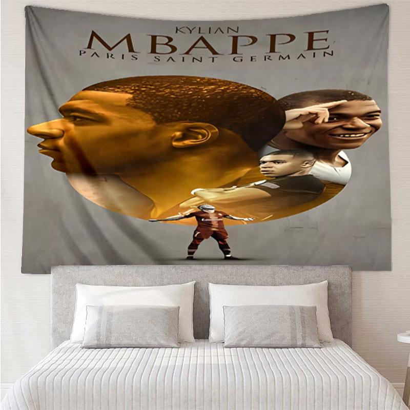 Kylian Mbappé Tapestry for Bedroom Aesthetic Classroom Tapestries Wall Hanging for Living Room Dorm Office,Ideal Creative Gift